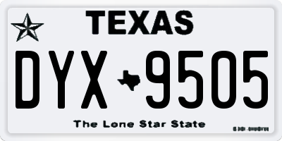 TX license plate DYX9505