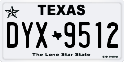 TX license plate DYX9512