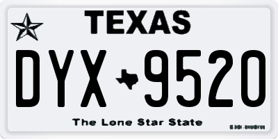 TX license plate DYX9520