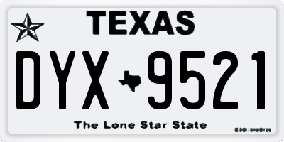 TX license plate DYX9521