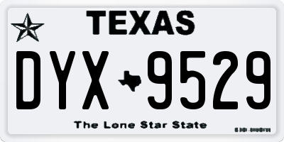 TX license plate DYX9529