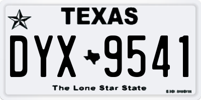 TX license plate DYX9541