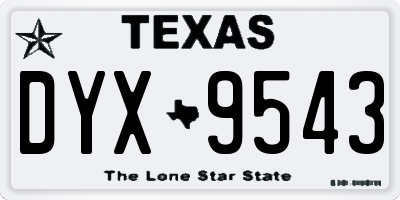 TX license plate DYX9543