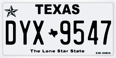 TX license plate DYX9547