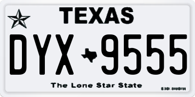 TX license plate DYX9555