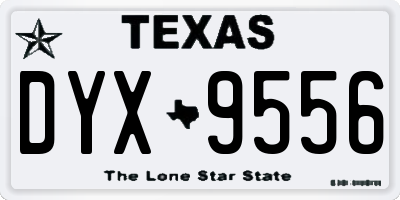 TX license plate DYX9556