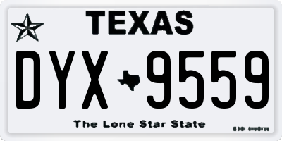 TX license plate DYX9559