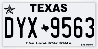 TX license plate DYX9563