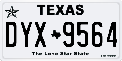 TX license plate DYX9564