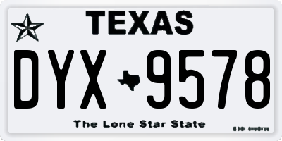 TX license plate DYX9578