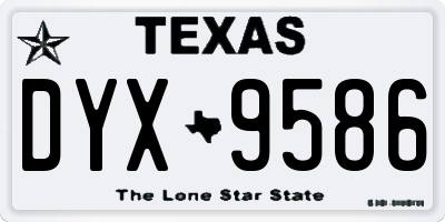 TX license plate DYX9586