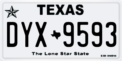 TX license plate DYX9593