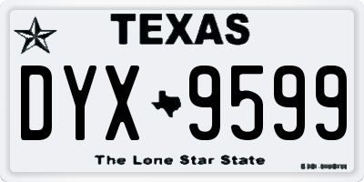 TX license plate DYX9599