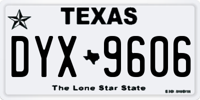 TX license plate DYX9606