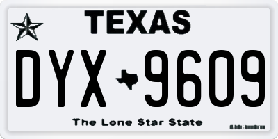 TX license plate DYX9609