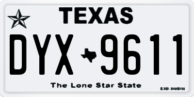 TX license plate DYX9611