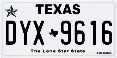 TX license plate DYX9616