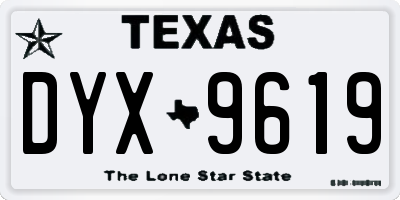 TX license plate DYX9619