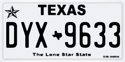 TX license plate DYX9633