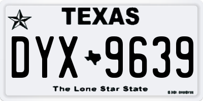TX license plate DYX9639