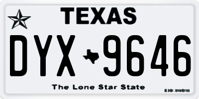 TX license plate DYX9646