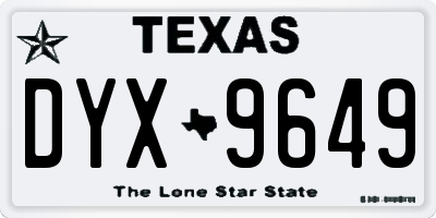 TX license plate DYX9649