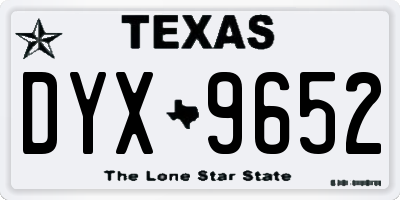 TX license plate DYX9652