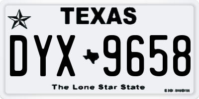 TX license plate DYX9658