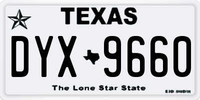 TX license plate DYX9660