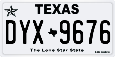 TX license plate DYX9676
