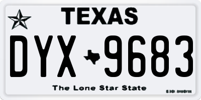 TX license plate DYX9683