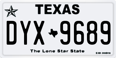 TX license plate DYX9689