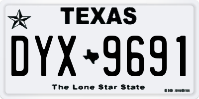 TX license plate DYX9691