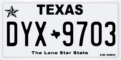 TX license plate DYX9703