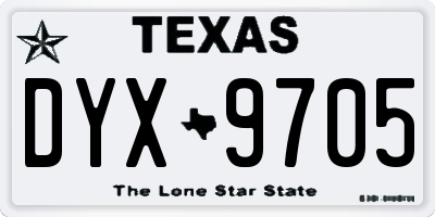 TX license plate DYX9705