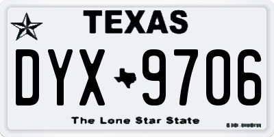 TX license plate DYX9706