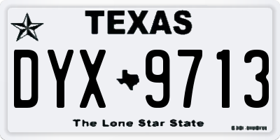 TX license plate DYX9713