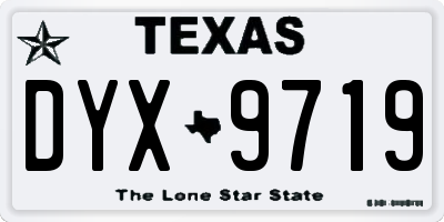TX license plate DYX9719