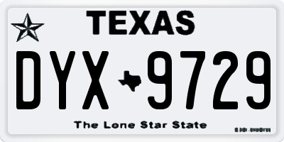 TX license plate DYX9729