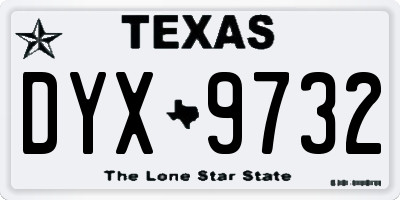 TX license plate DYX9732