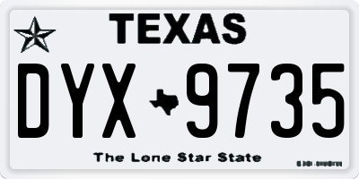 TX license plate DYX9735
