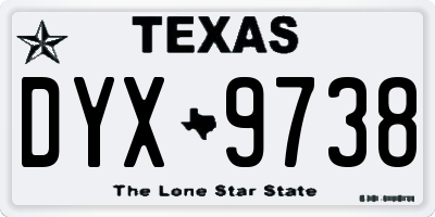 TX license plate DYX9738