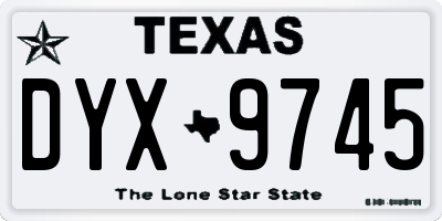 TX license plate DYX9745