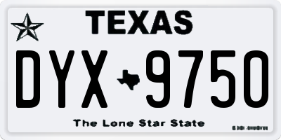 TX license plate DYX9750