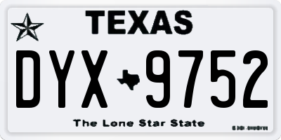 TX license plate DYX9752
