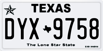 TX license plate DYX9758