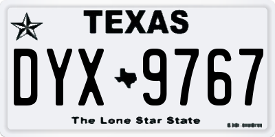 TX license plate DYX9767