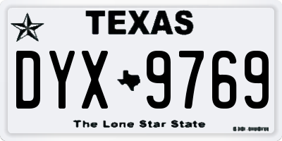 TX license plate DYX9769