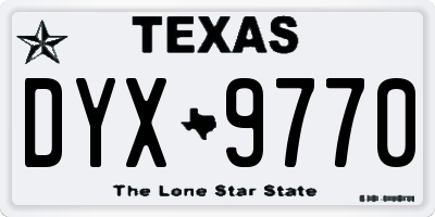 TX license plate DYX9770