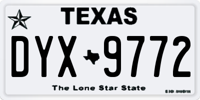 TX license plate DYX9772